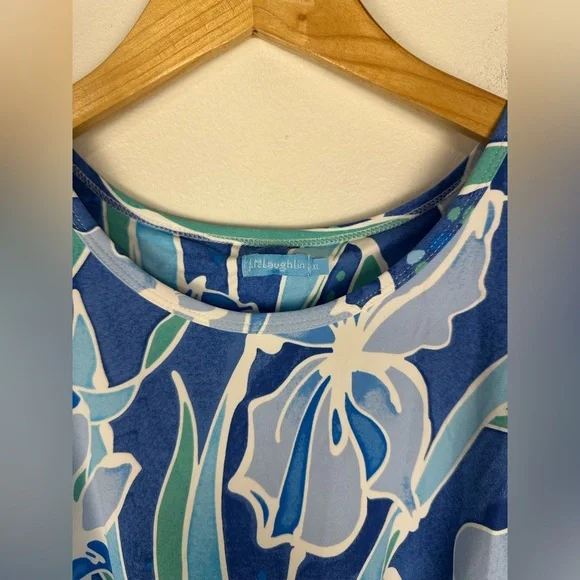 J. McLaughlin Charlene Blue Floral Tie Catalina Cloth Maxi Dress Women’s Ss XL - Picture 5 of 8